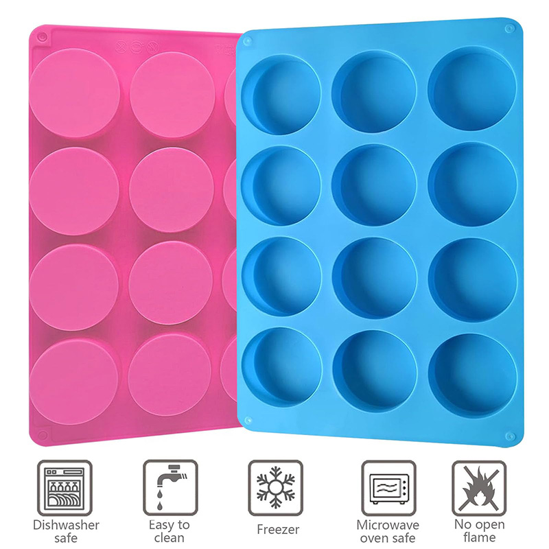 Round Silicone Molds 12-Cavity - Soap Making Gloves recension och pris