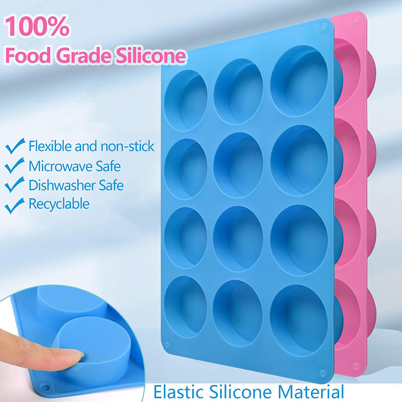 Round Silicone Molds 12-Cavity - Soap Making Gloves recension och pris