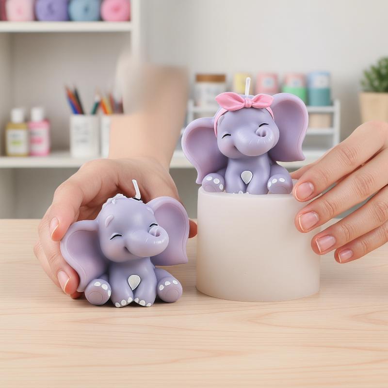 Cute 3D Elephant Silicone Cand - Soap Making Gloves recension och pris
