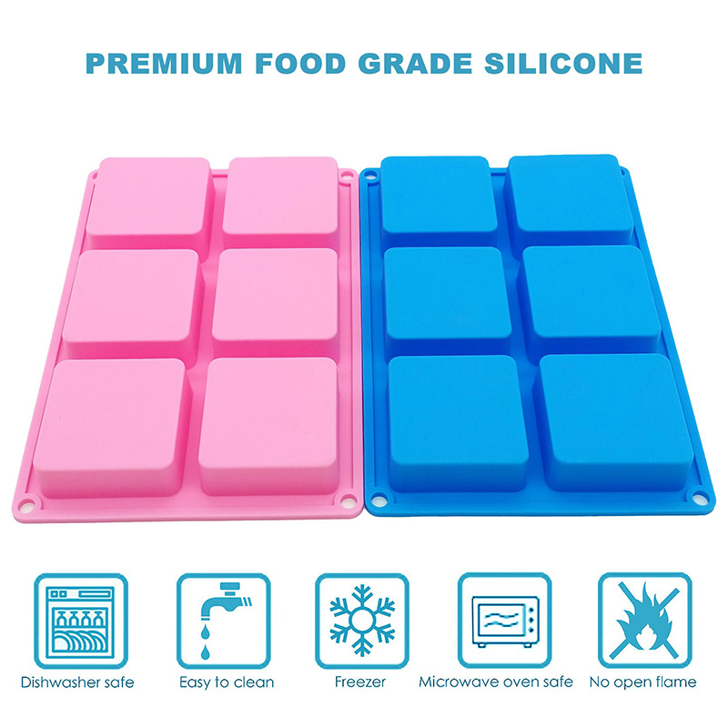 Square Soap Molds 6-Cavity Non - Soap Making Gloves recension och pris