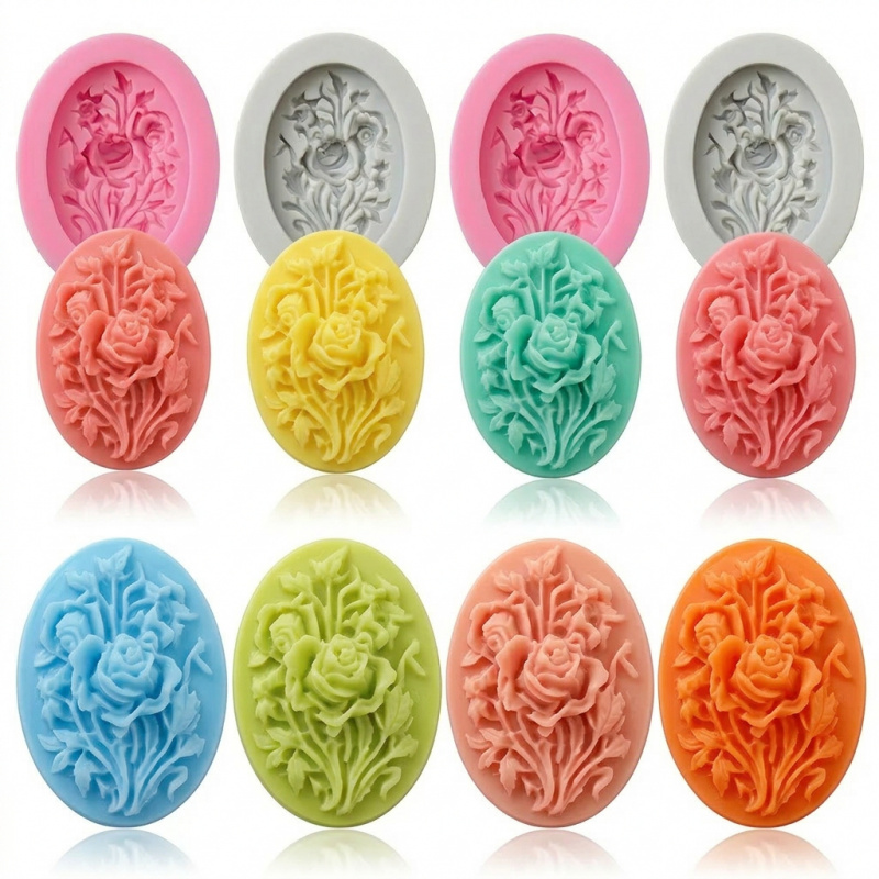 4 Silicone mold with flower sh - Soap Making Silicone Molds recension och pris